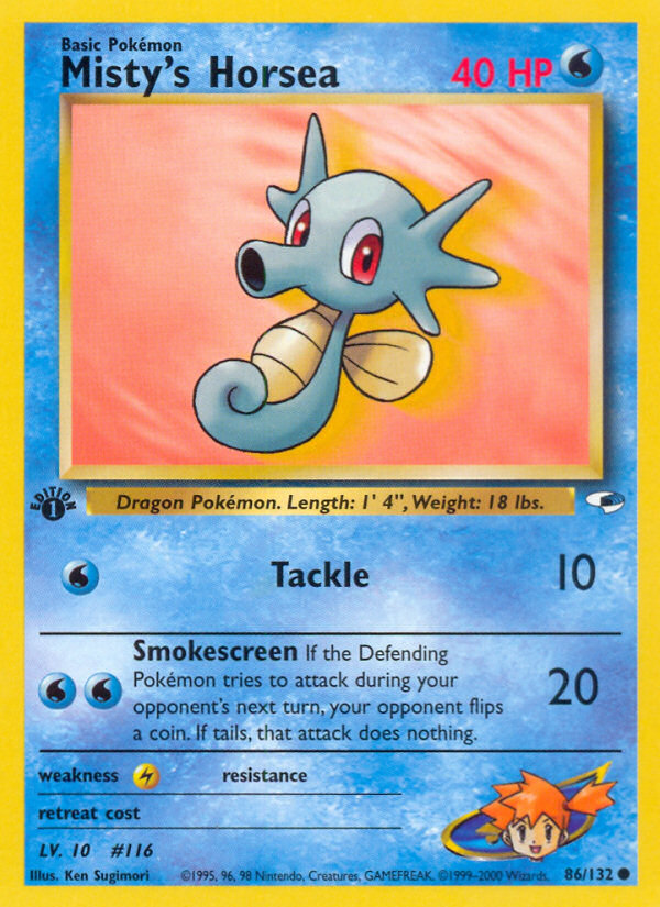 Misty's Horsea — illustrated card