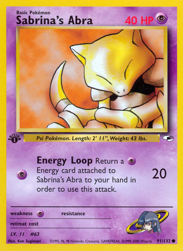 Sabrina's Abra — illustrated card
