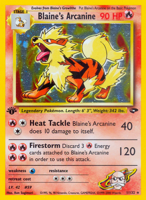 Blaine's Arcanine — illustrated card