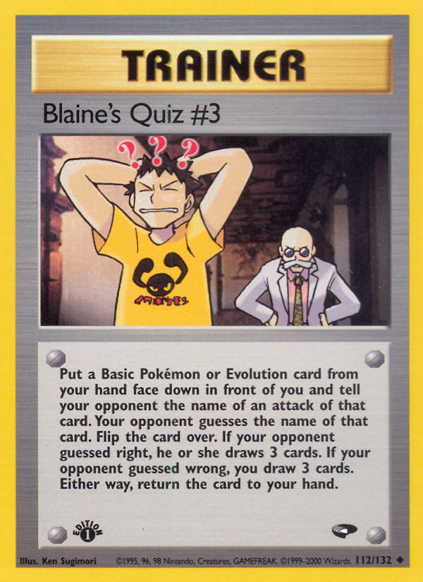 Blaine's Quiz #3 — illustrated card