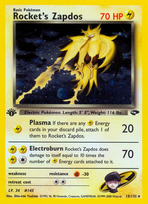 Rocket's Zapdos — illustrated card