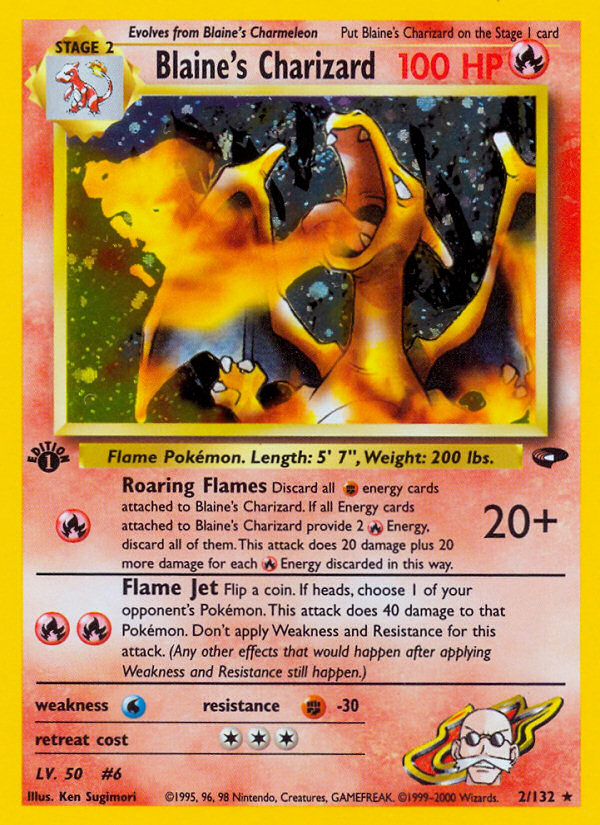 Blaine's Charizard — illustrated card