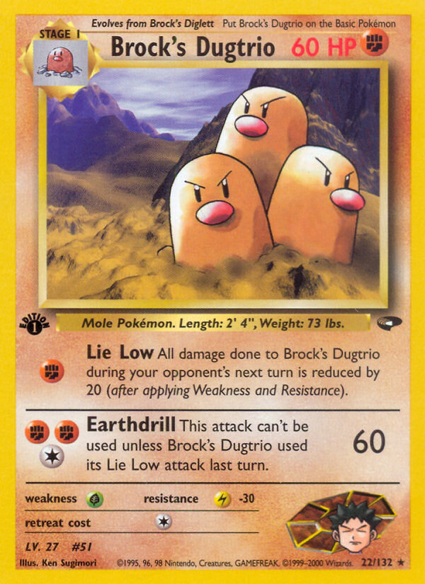 Brock's Dugtrio — illustrated card