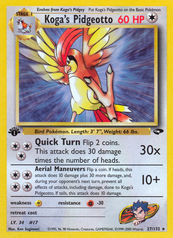Koga's Pidgeotto — illustrated card