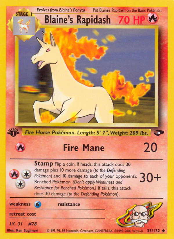 Blaine's Rapidash — illustrated card