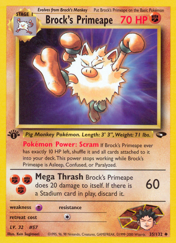 Brock's Primeape — illustrated card