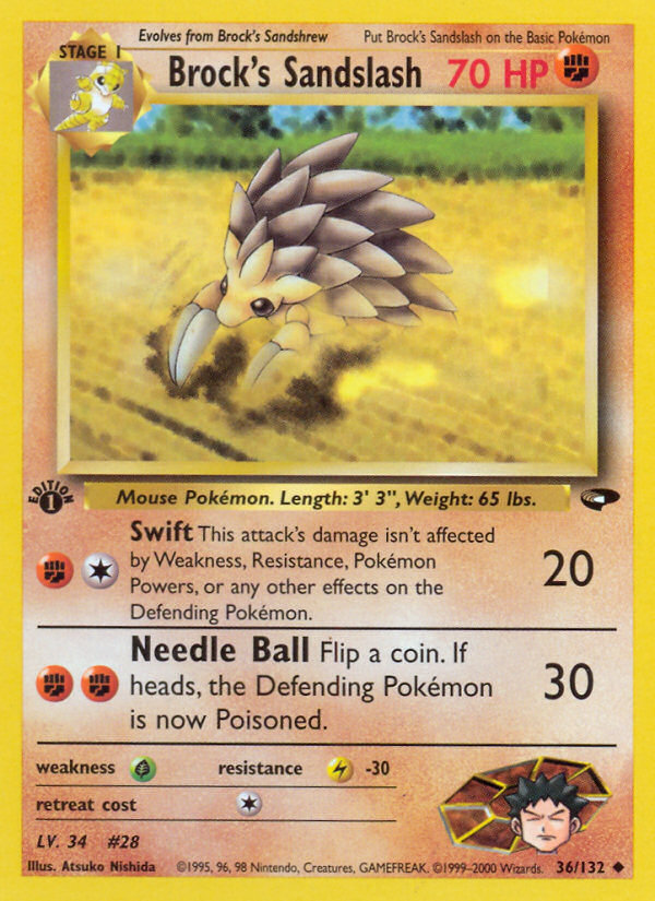 Brock's Sandslash — illustrated card