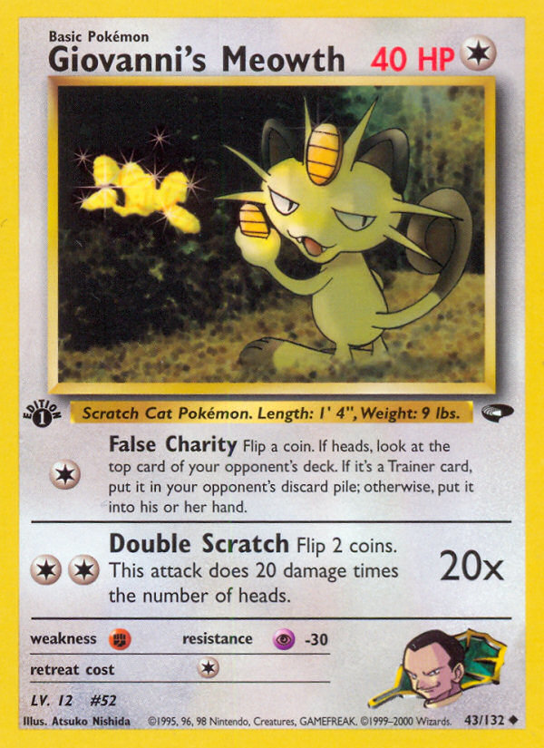 Giovanni's Meowth — illustrated card