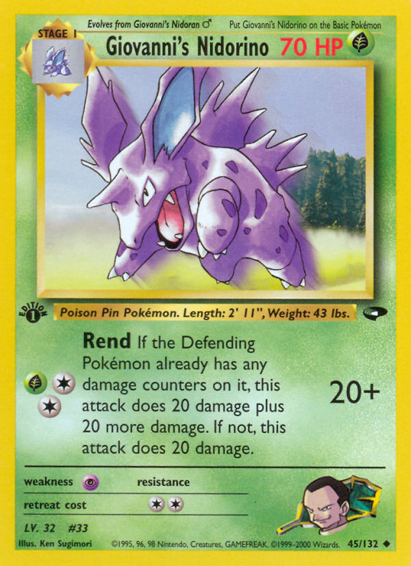 Giovanni's Nidorino — illustrated card