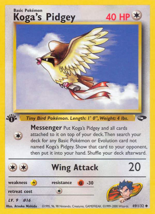 Koga's Pidgey — illustrated card