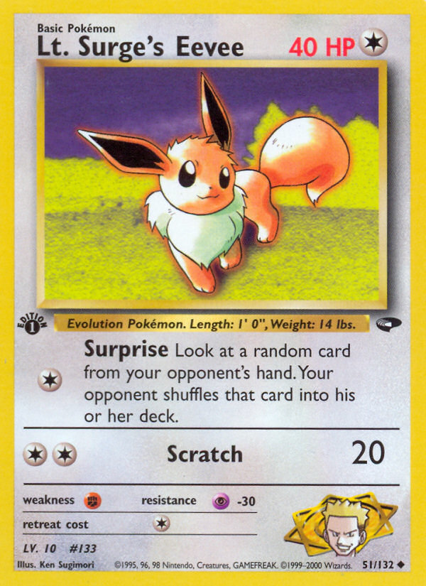 Lt. Surge's Eevee — illustrated card