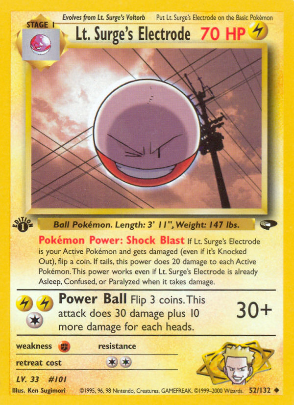 Lt. Surge's Electrode — illustrated card