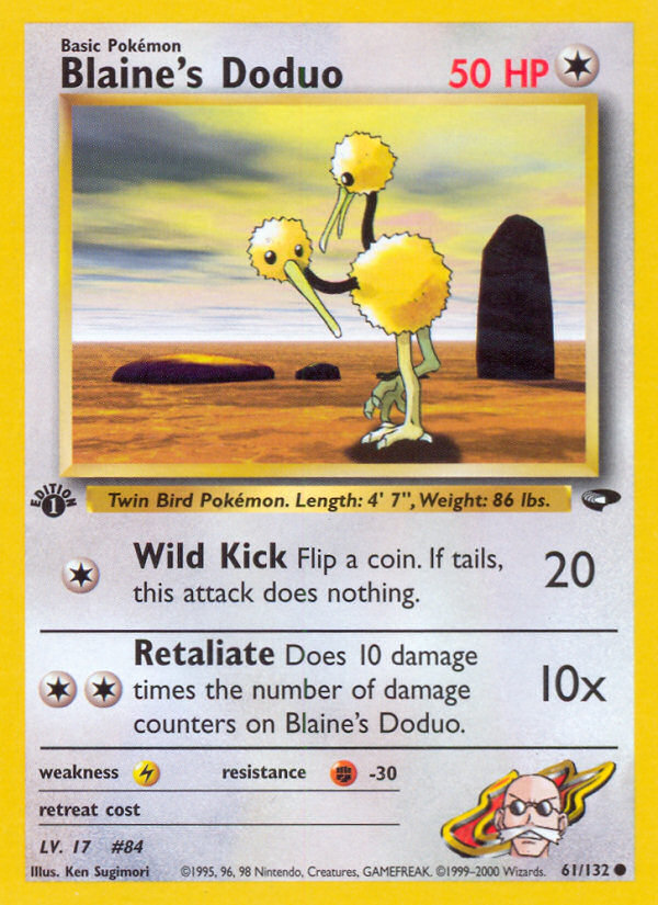Blaine's Doduo — illustrated card