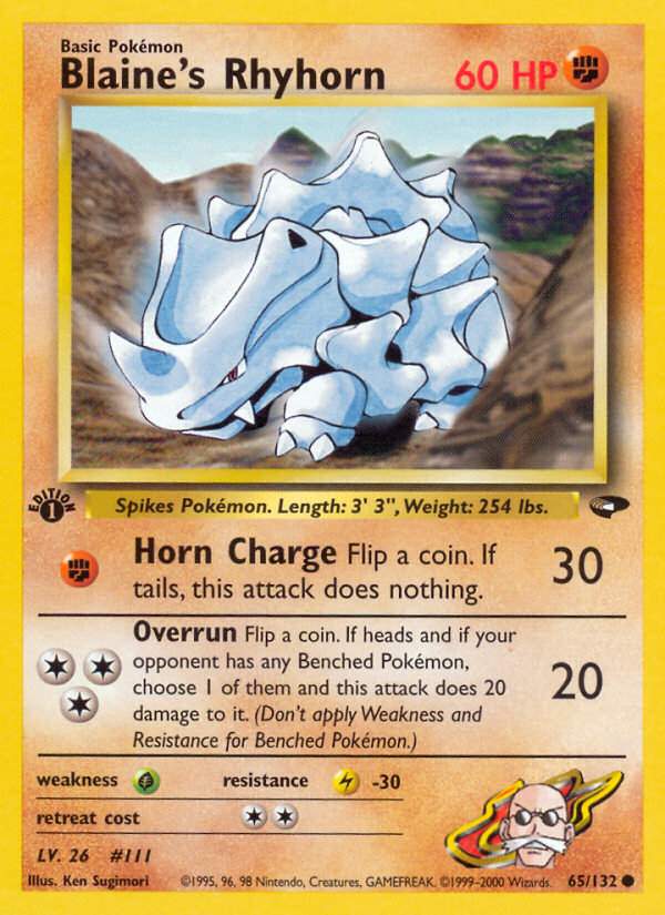 Blaine's Rhyhorn — illustrated card