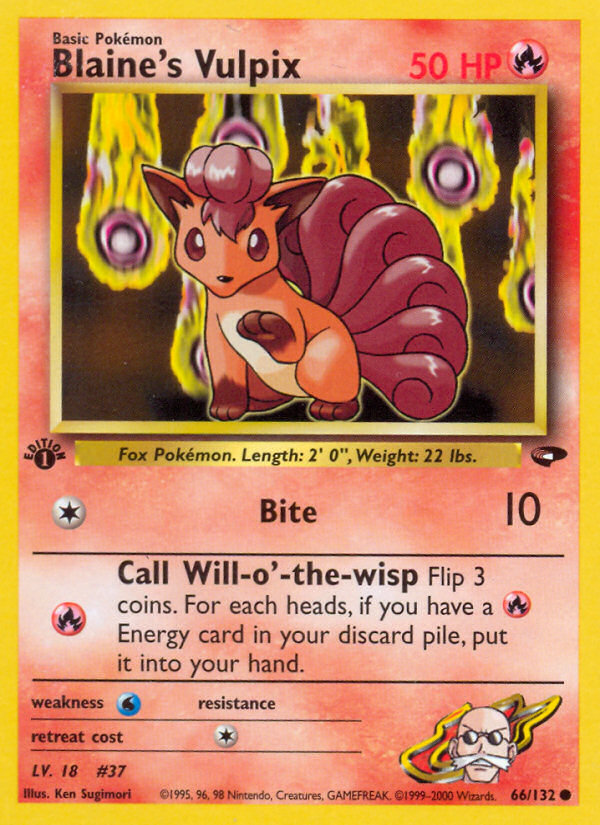 Blaine's Vulpix — illustrated card
