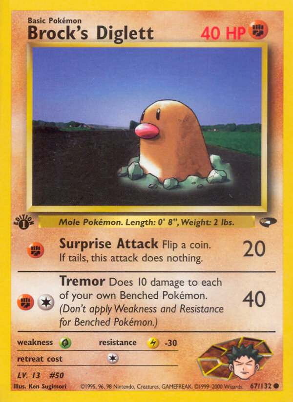 Brock's Diglett — illustrated card