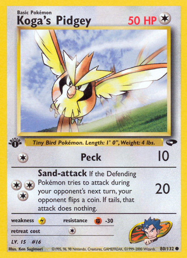 Koga's Pidgey — illustrated card