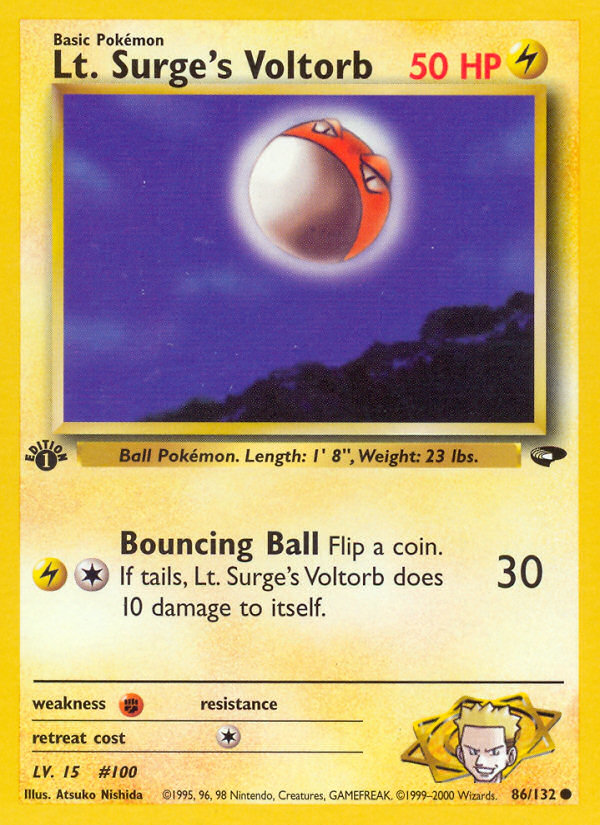 Lt. Surge's Voltorb — illustrated card