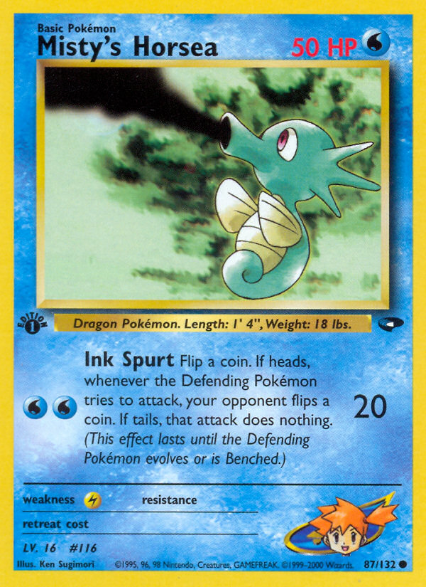 Misty's Horsea — illustrated card