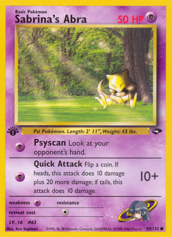 Sabrina's Abra — illustrated card