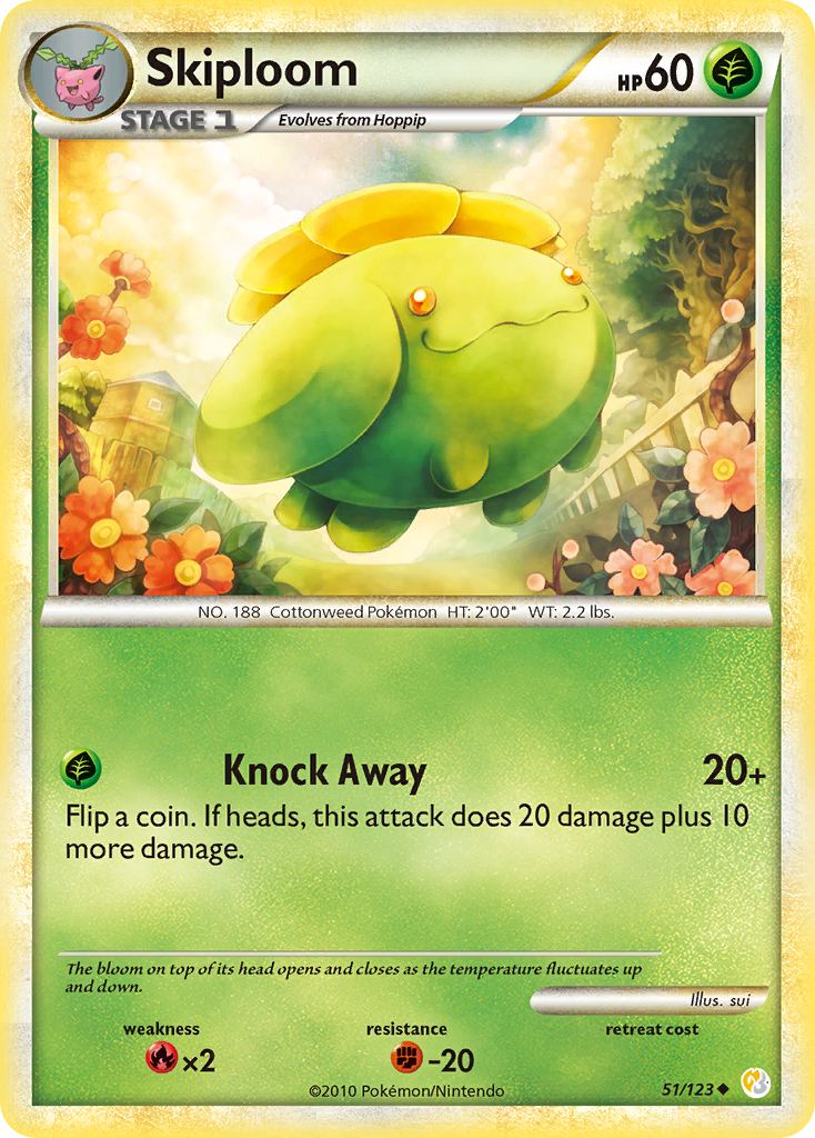 Skiploom — illustrated card