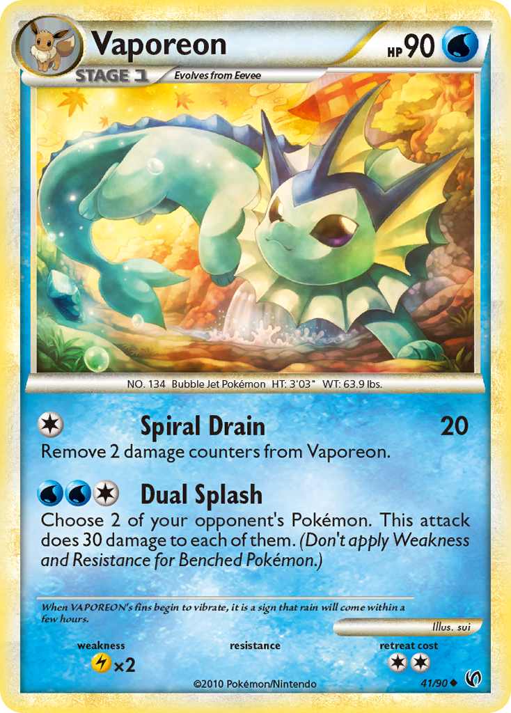 Vaporeon — illustrated card