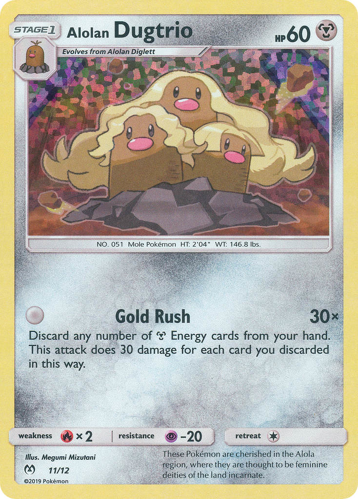 Alolan Dugtrio — illustrated card