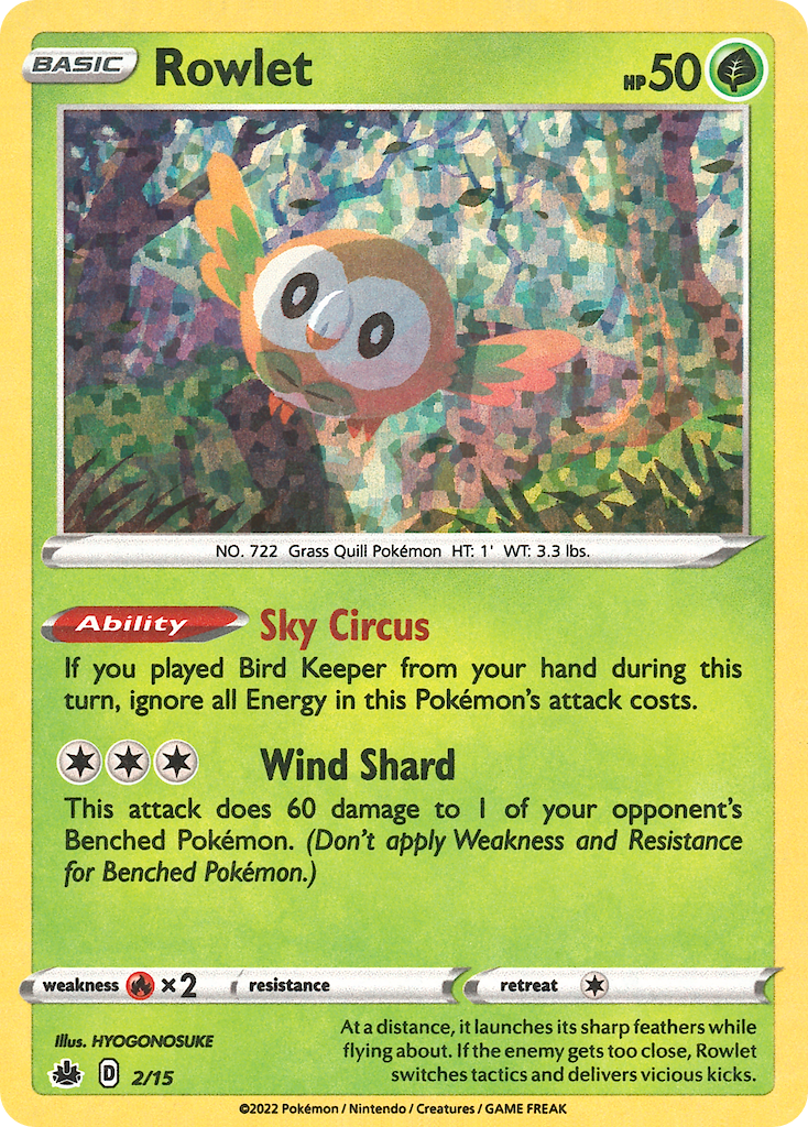 Rowlet — illustrated card