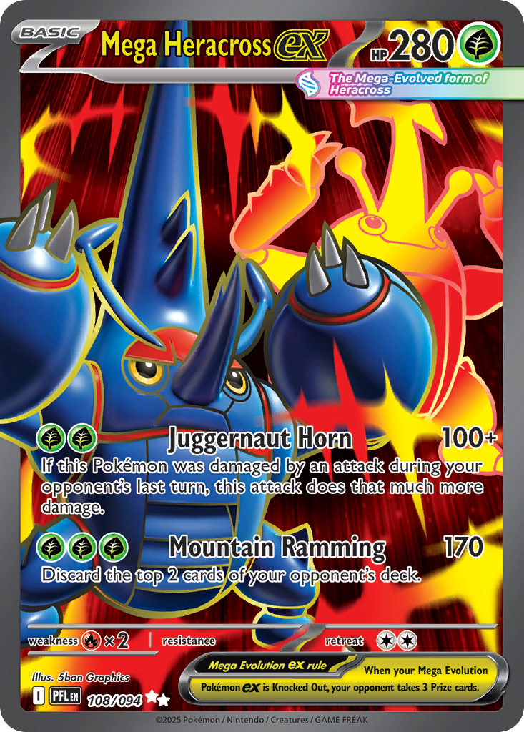 Mega Heracross ex — illustrated card