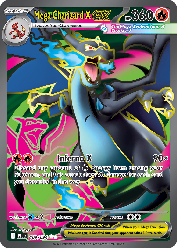 Mega Charizard X ex — illustrated card