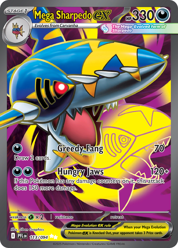 Mega Sharpedo ex — illustrated card