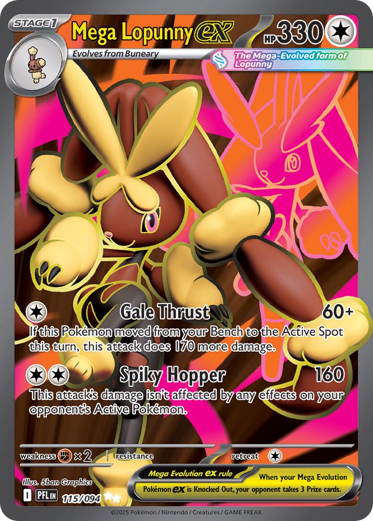 Mega Lopunny ex — illustrated card