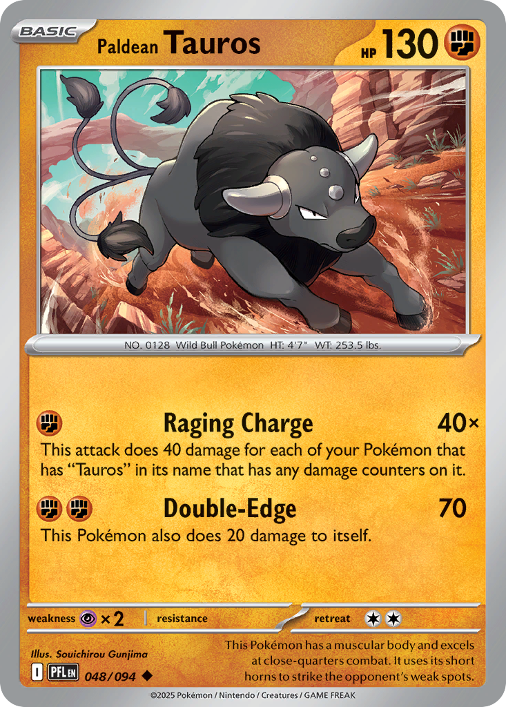 Paldean Tauros — illustrated card