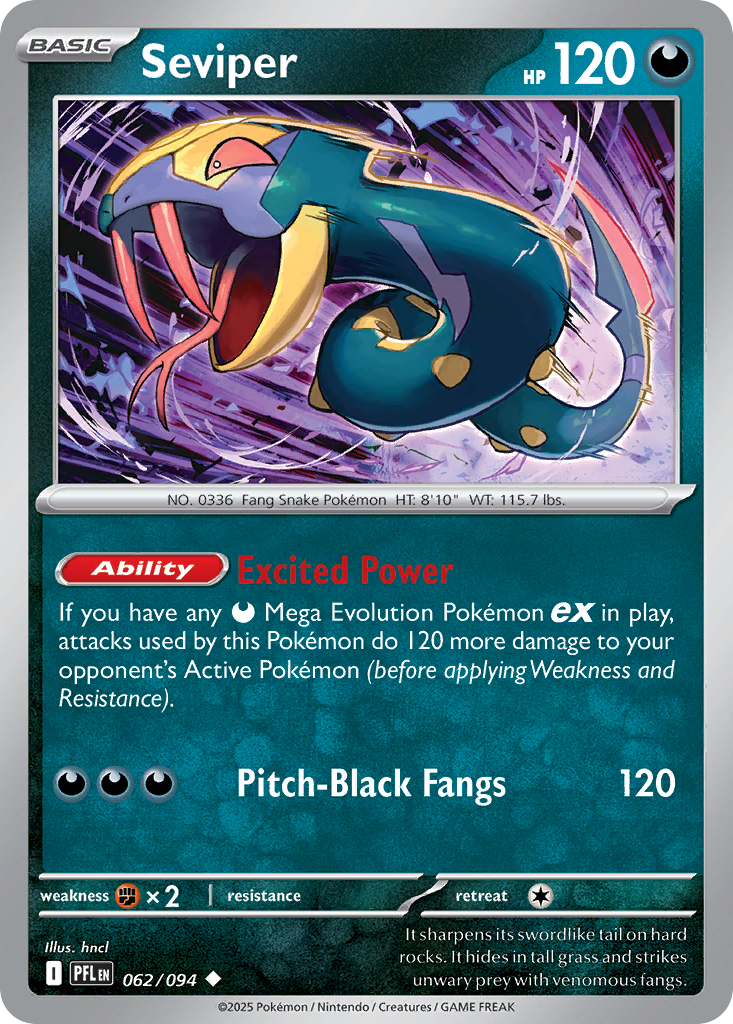 Seviper — illustrated card