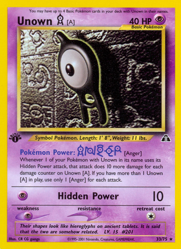 Unown [A] — illustrated card