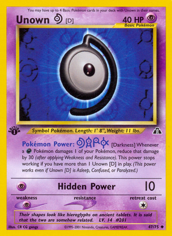 Unown [D] — illustrated card