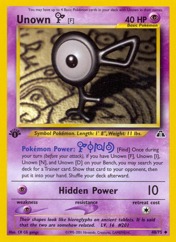 Unown [F] — illustrated card