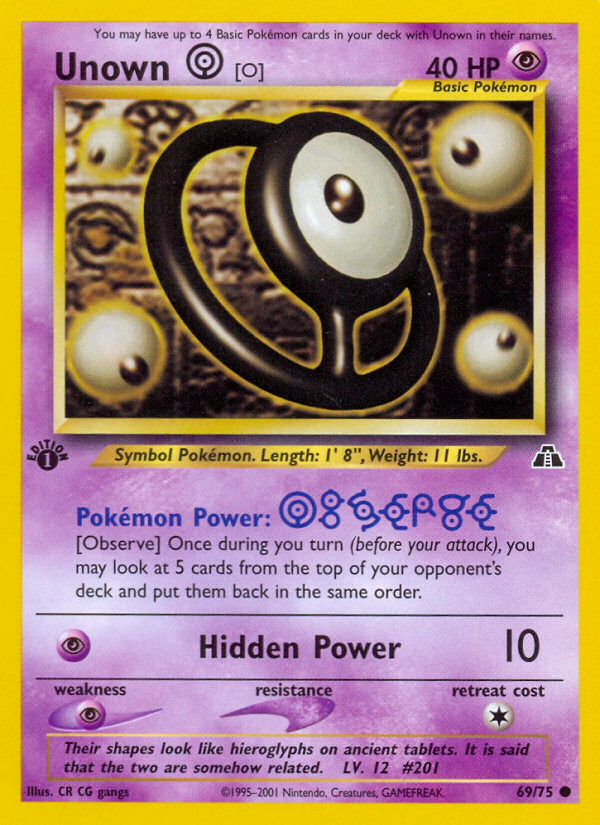Unown [O] — illustrated card