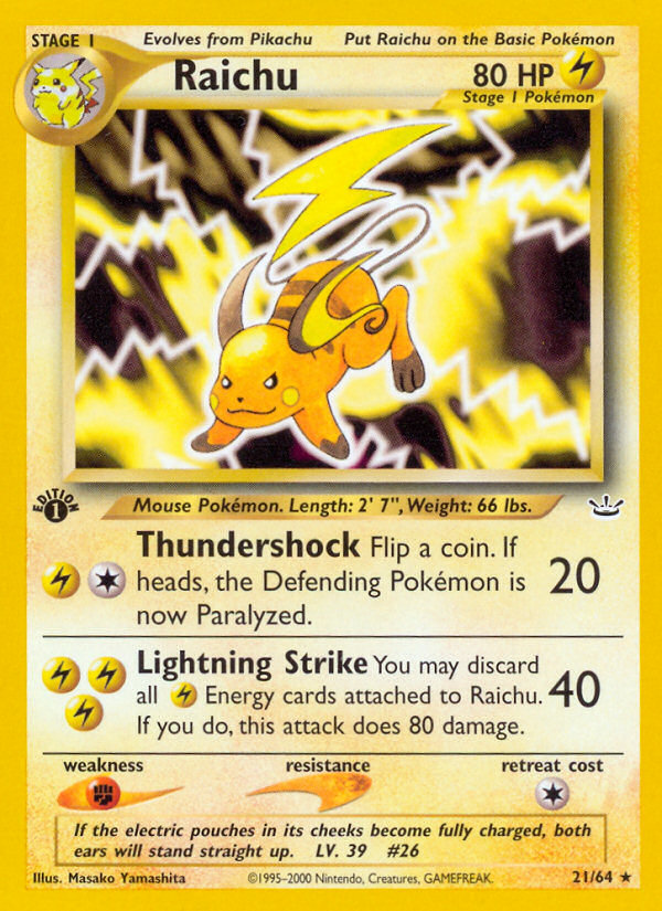 Raichu — illustrated card