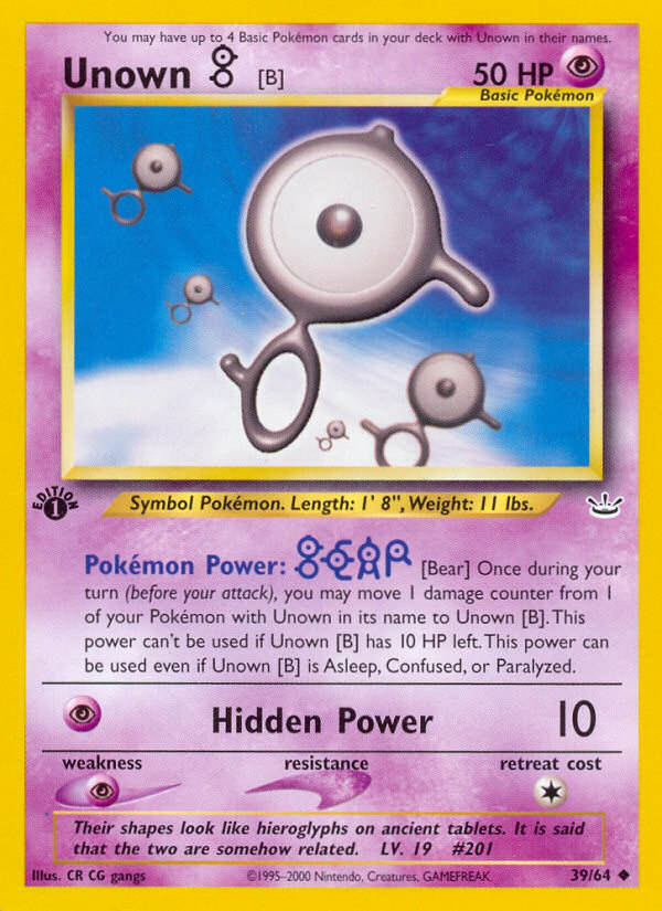 Unown [B] — illustrated card