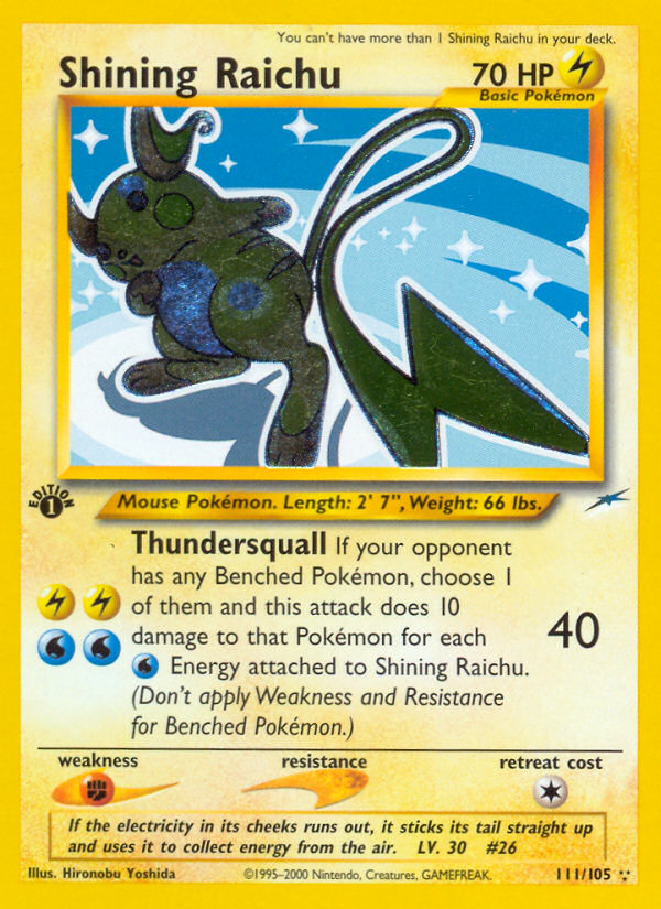 Shining Raichu — illustrated card