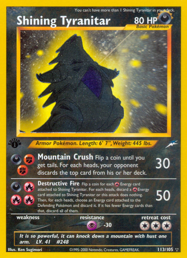 Shining Tyranitar — illustrated card