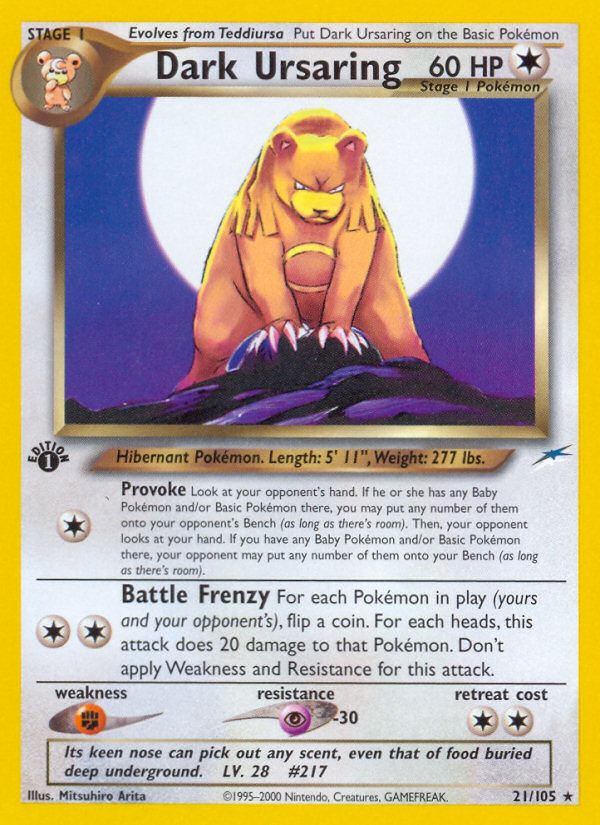 Dark Ursaring — illustrated card