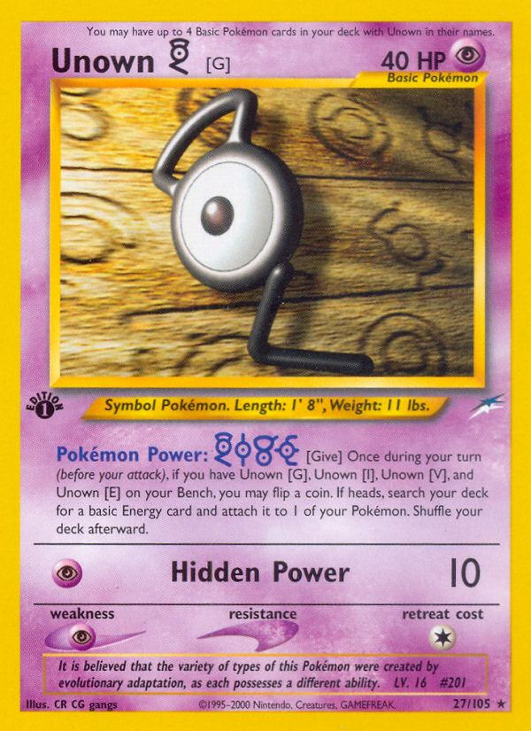 Unown [G] — illustrated card