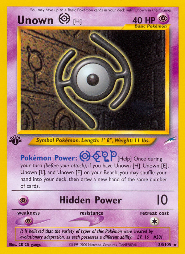 Unown [H] — illustrated card