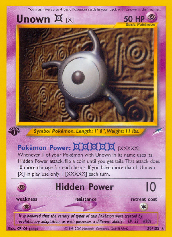 Unown [X] — illustrated card