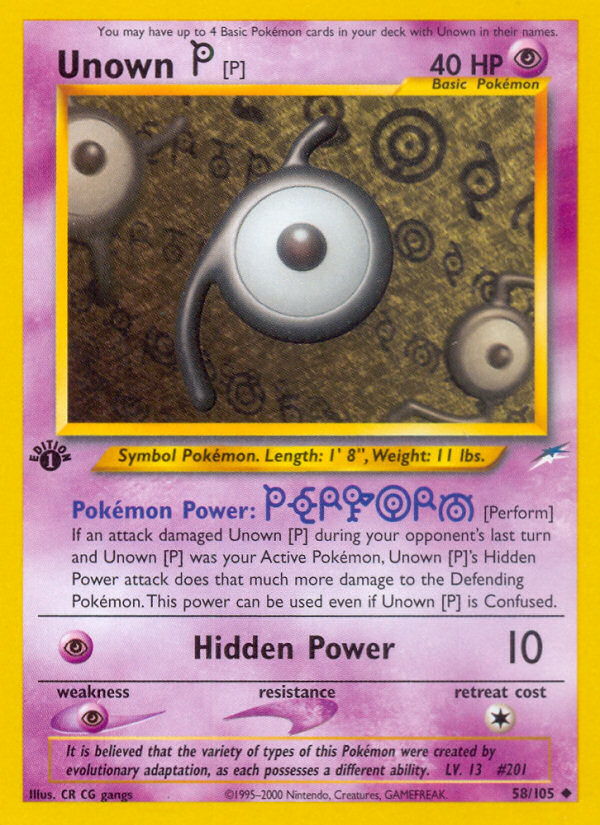 Unown [P] — illustrated card