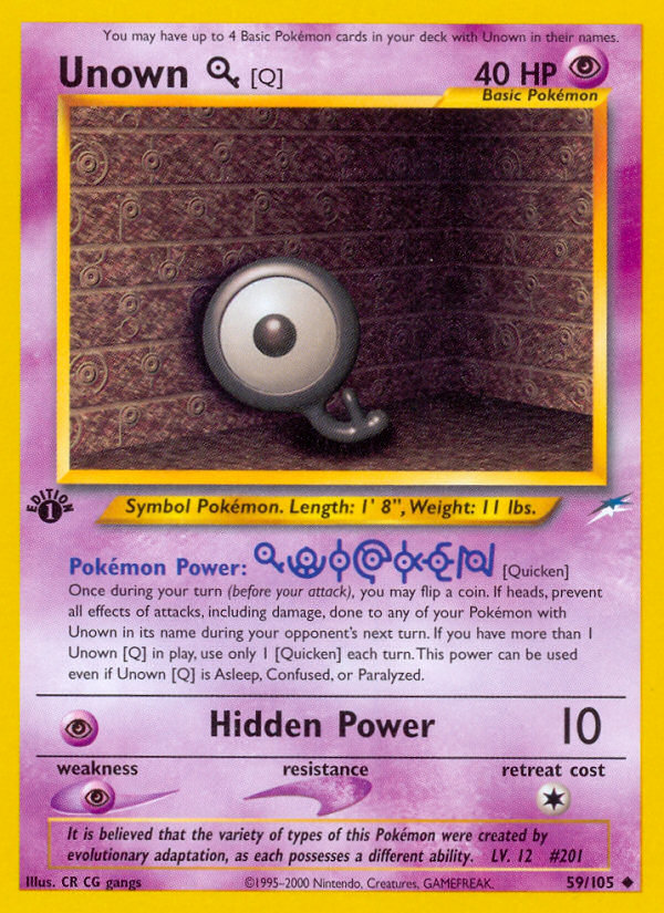 Unown [Q] — illustrated card