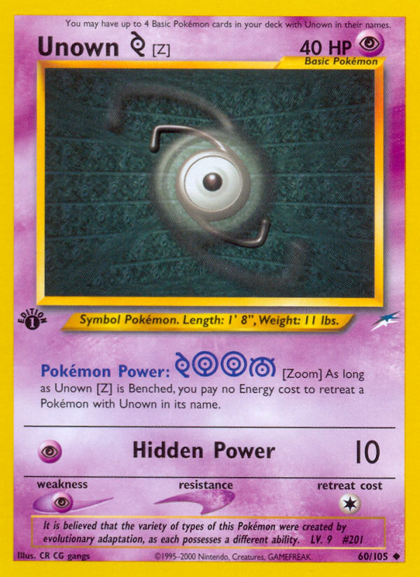 Unown [Z] — illustrated card