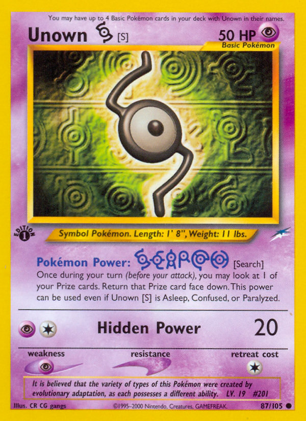 Unown [S] — illustrated card